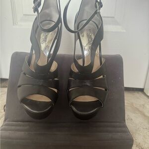 Michael Kors Black High Stiletto Heels with Ankle Straps.